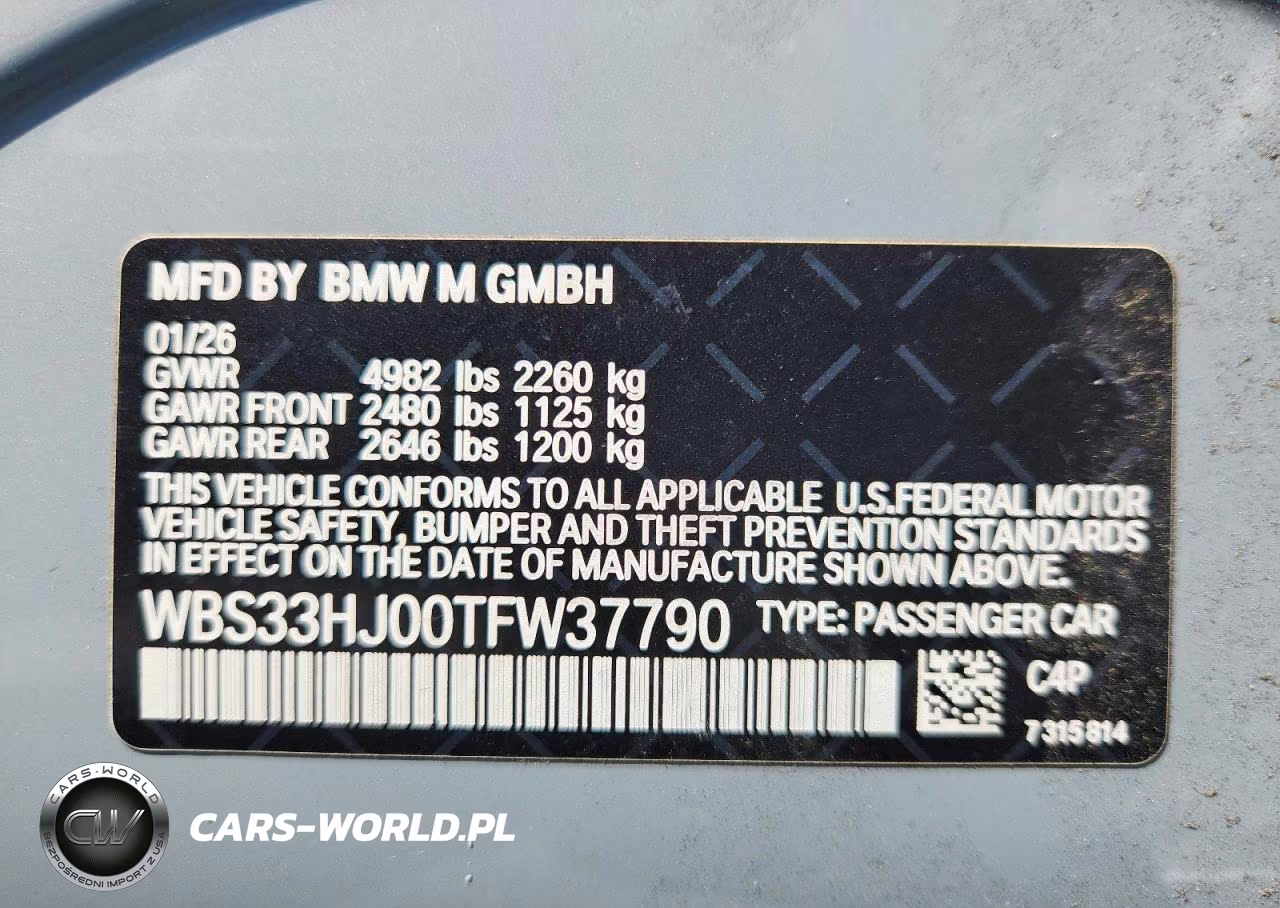 2026 BMW M3 Competition VIN:WBS33HJ00TFW37790 - 13