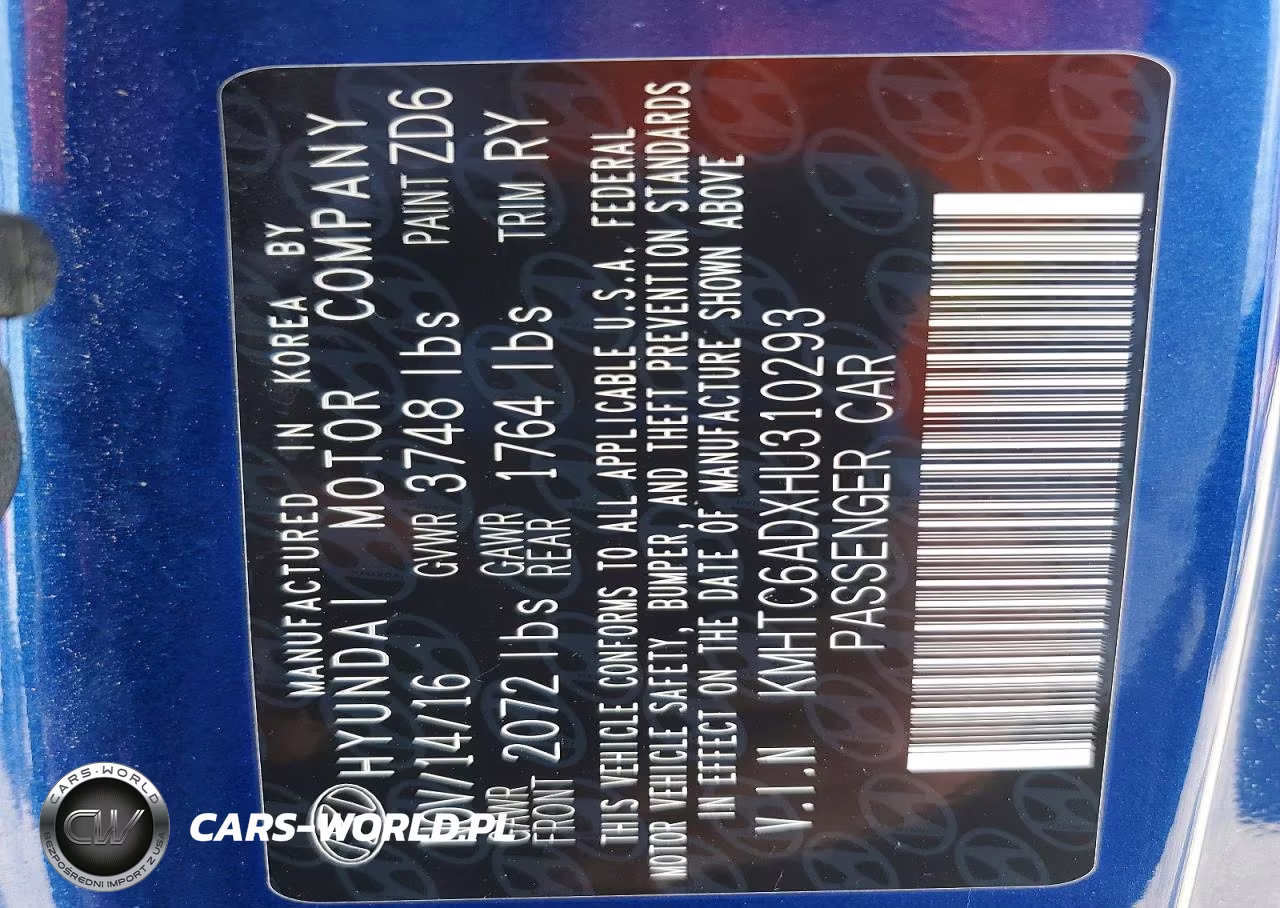2017 Hyundai Veloster Base VIN:KMHTC6ADXHU310293 - 13
