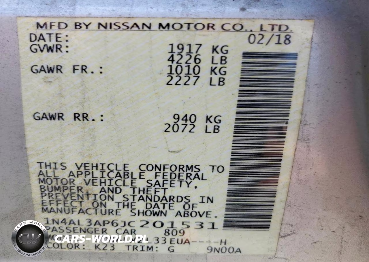 2018 Nissan Altima 2.5 Sv VIN:1N4AL3AP6JC201531 - 12