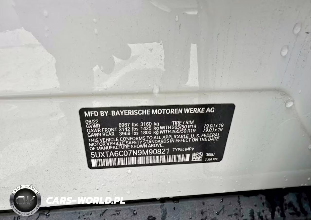 2022 BMW X5 xDrive45E VIN:5UXTA6C07N9M90821 - 10