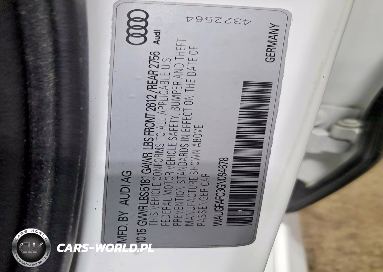 2016 Audi A6 Premium Plus VIN:WAUGFAFC3GN094678 - 12