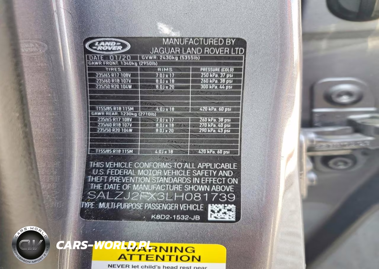 2020 Land Rover Range Rover Evoque S VIN:SALZJ2FX3LH081739 - 13