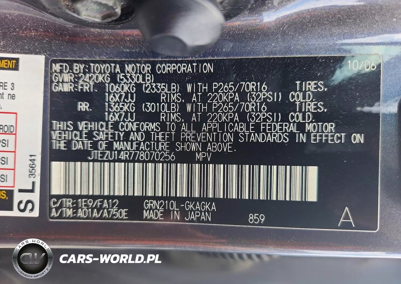 2007 Toyota 4Runner Sr5 VIN:JTEZU14R778070256 - 14