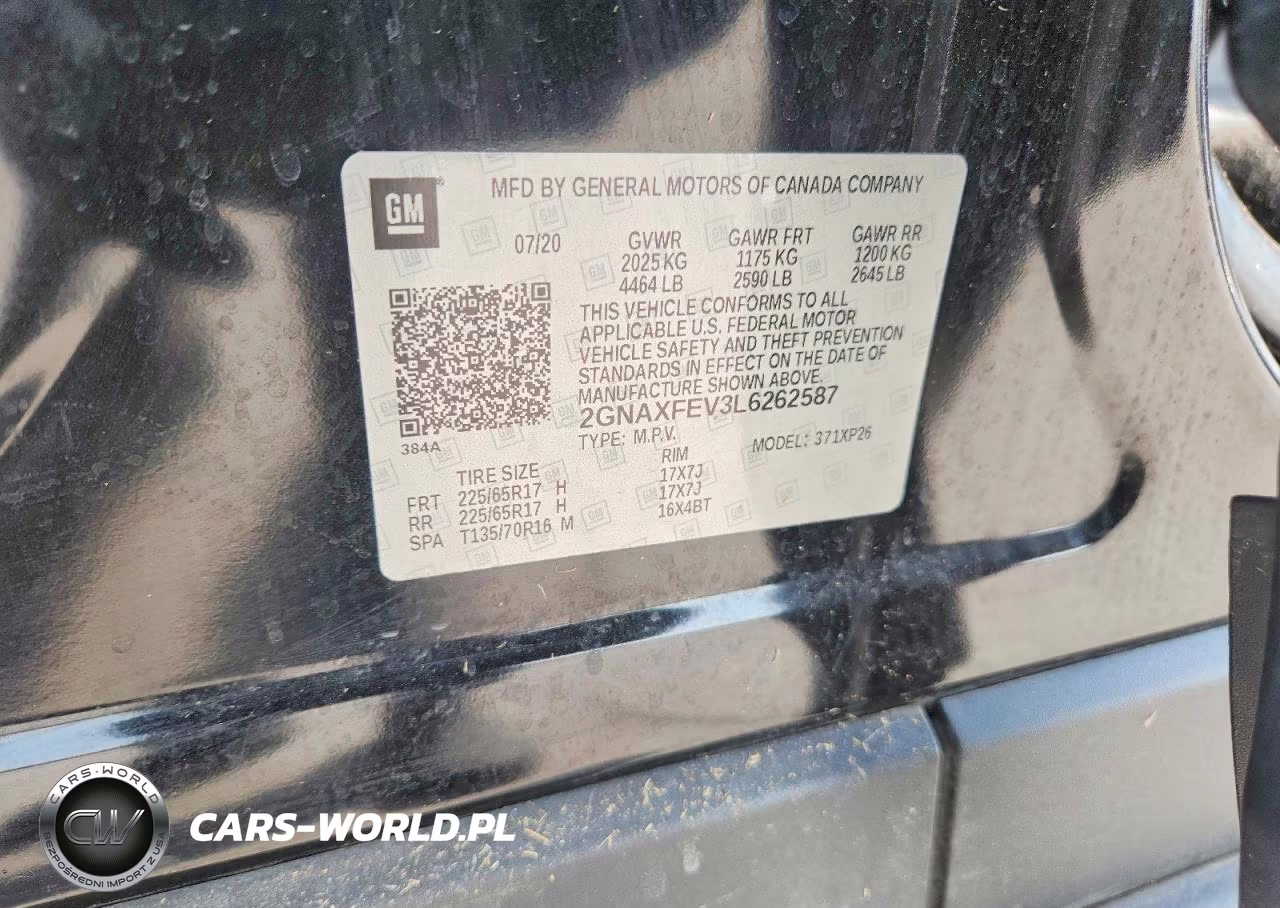 2020 Chevrolet Equinox VIN:2GNAXFEV3L6262587 - 12