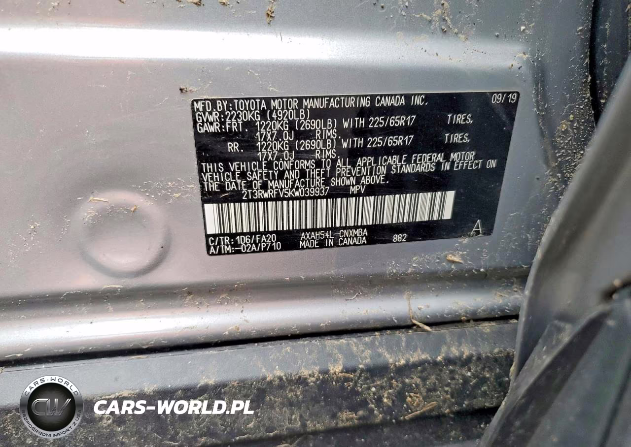 2019 Toyota Rav4 Hybrid Xle VIN:2T3RWRFV5KW039937 - 13