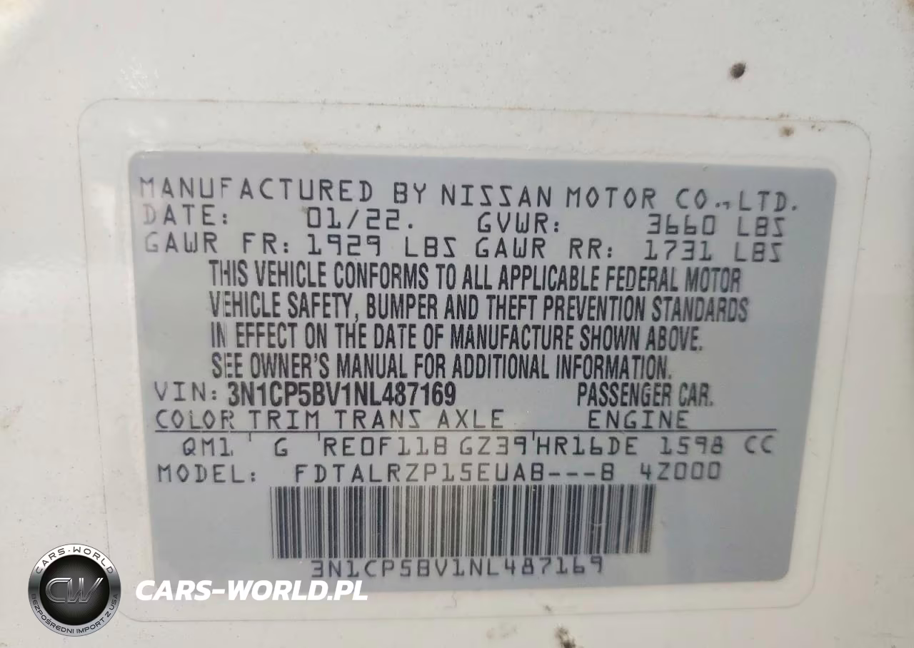 2022 Nissan Kicks S VIN:3N1CP5BV1NL487169 - 12