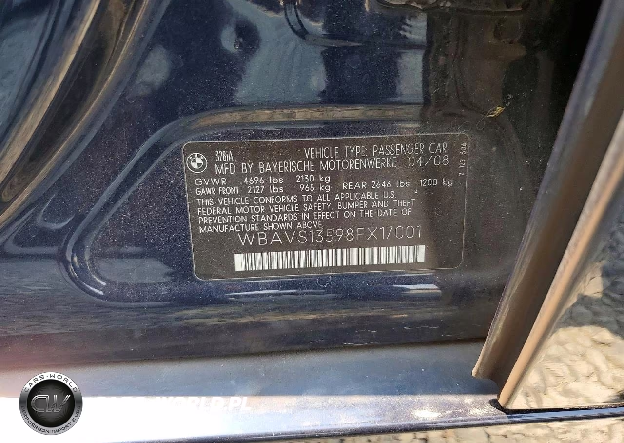 2008 BMW 328 It VIN:WBAVS13598FX17001 - 13