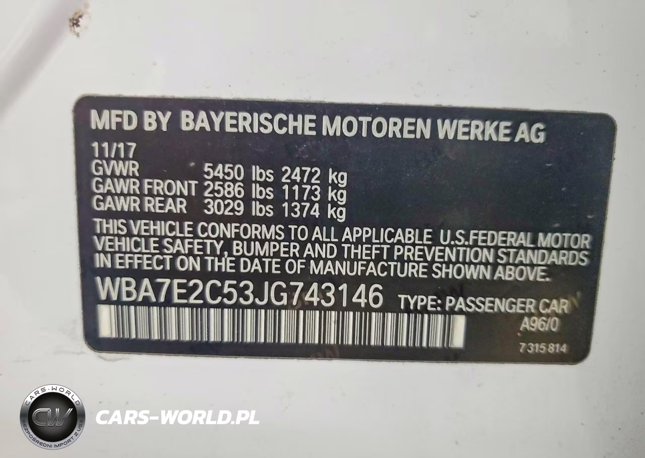 2018 BMW 740 I VIN:WBA7E2C53JG743146 - 12
