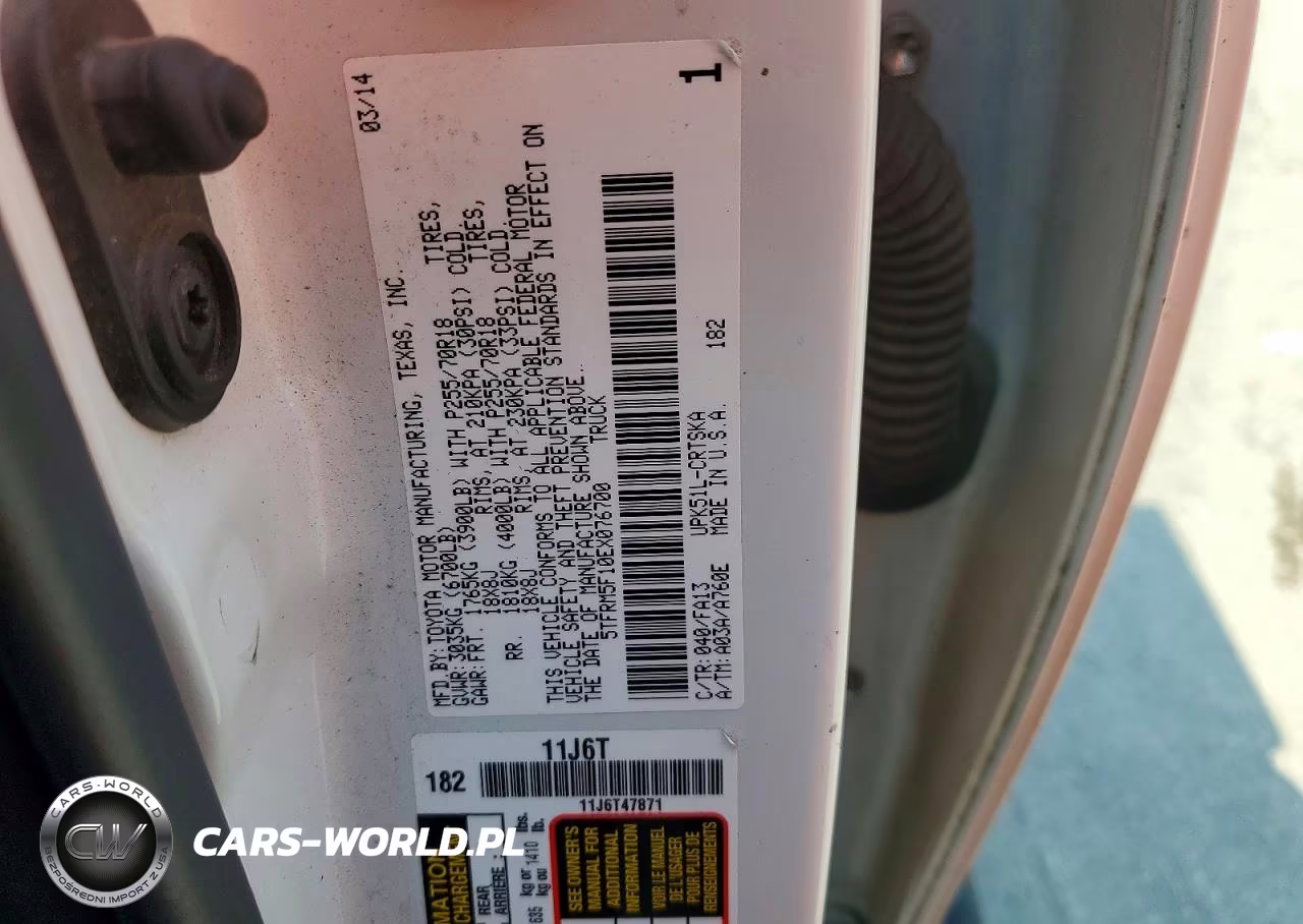 2014 Toyota Tundra Sr VIN:5TFRM5F10EX076700 - 12