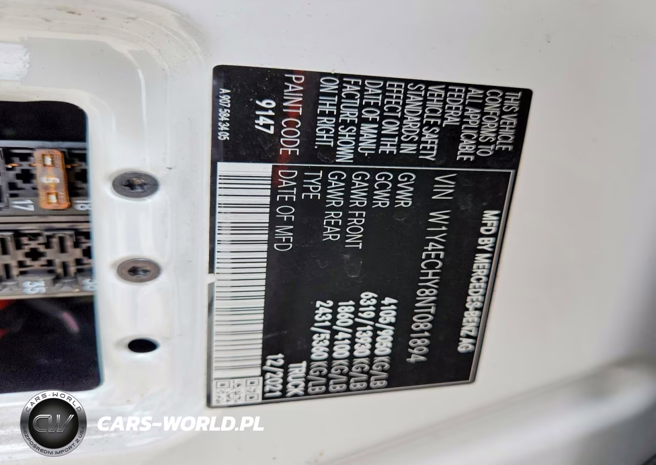 2022 Mercedes-Benz Sprinter 2500 VIN:W1Y4ECHY8NT081894 - 12
