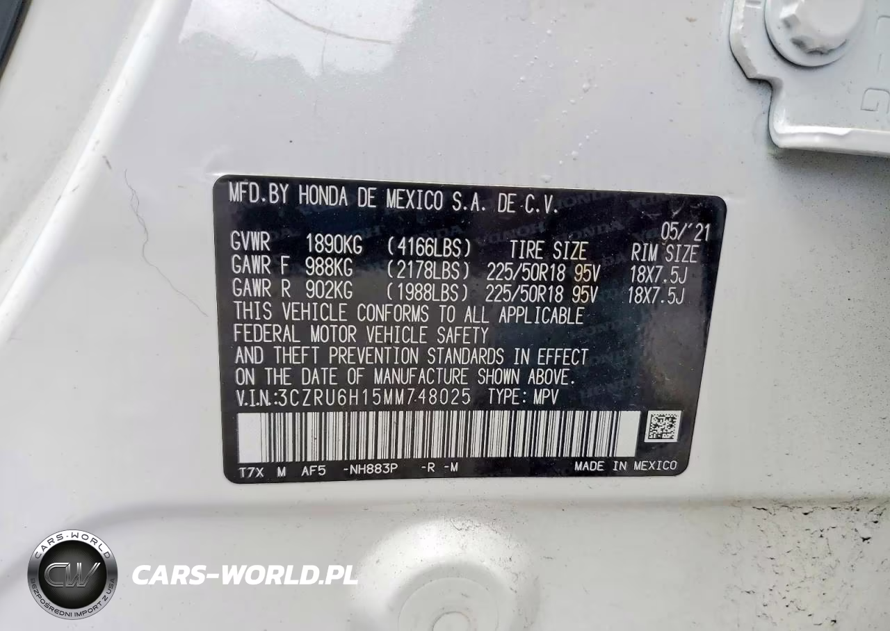 2021 Honda Hr-V Sport VIN:3CZRU6H15MM748025 - 14