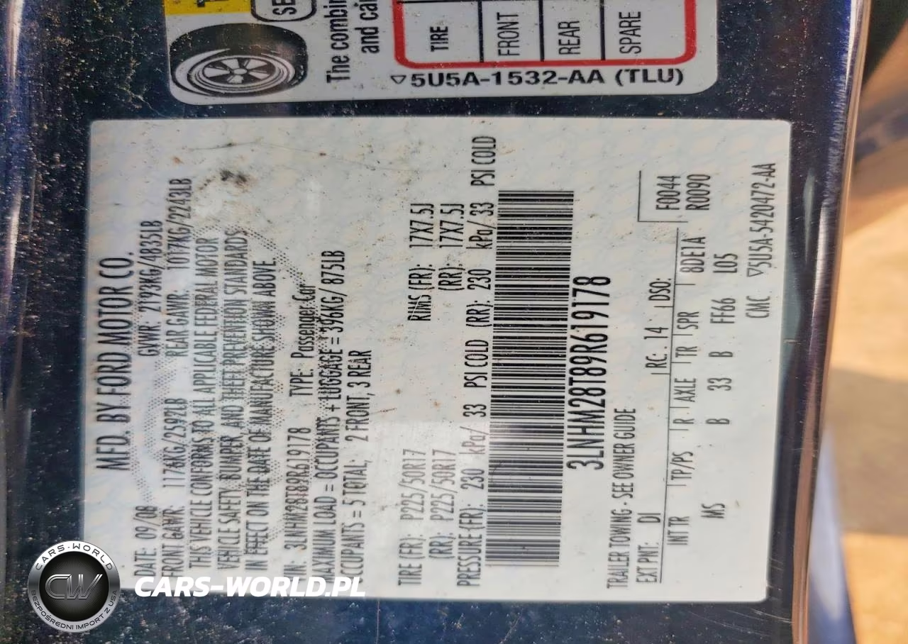 2009 Lincoln Mkz VIN:3LNHM28T89R619178 - 13