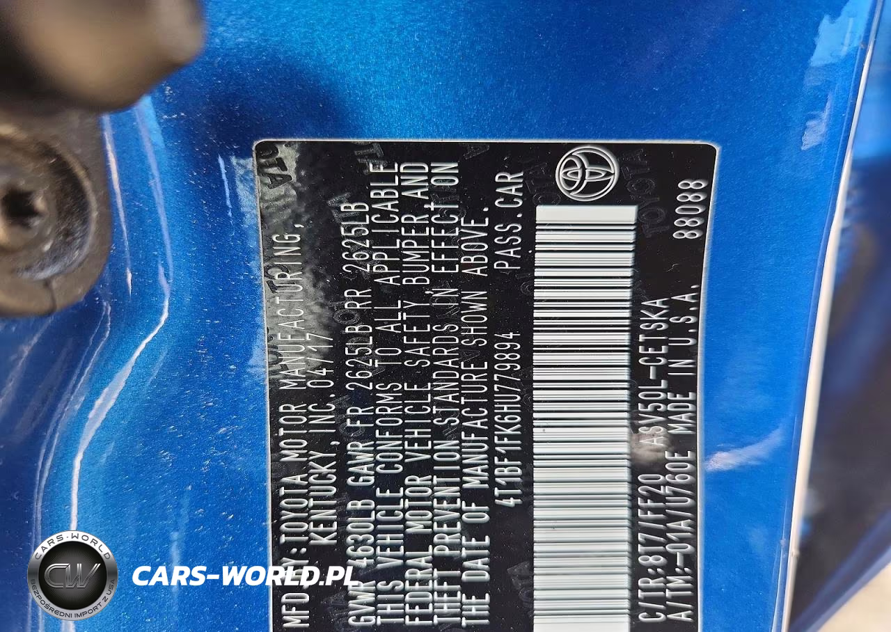 2017 Toyota Camry Le VIN:4T1BF1FK6HU779894 - 12