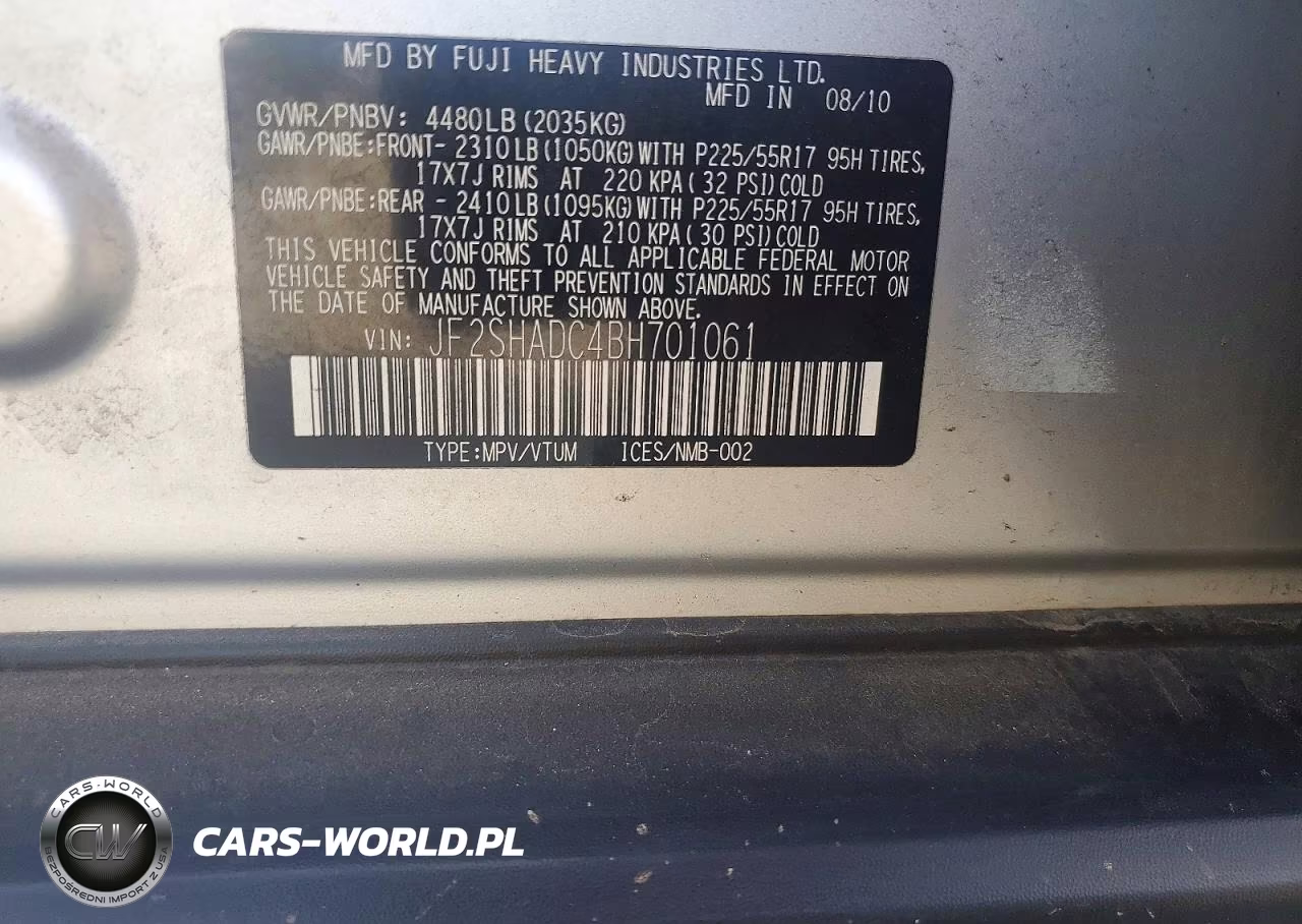 2011 Subaru Forester VIN:JF2SHADC4BH701061 - 12