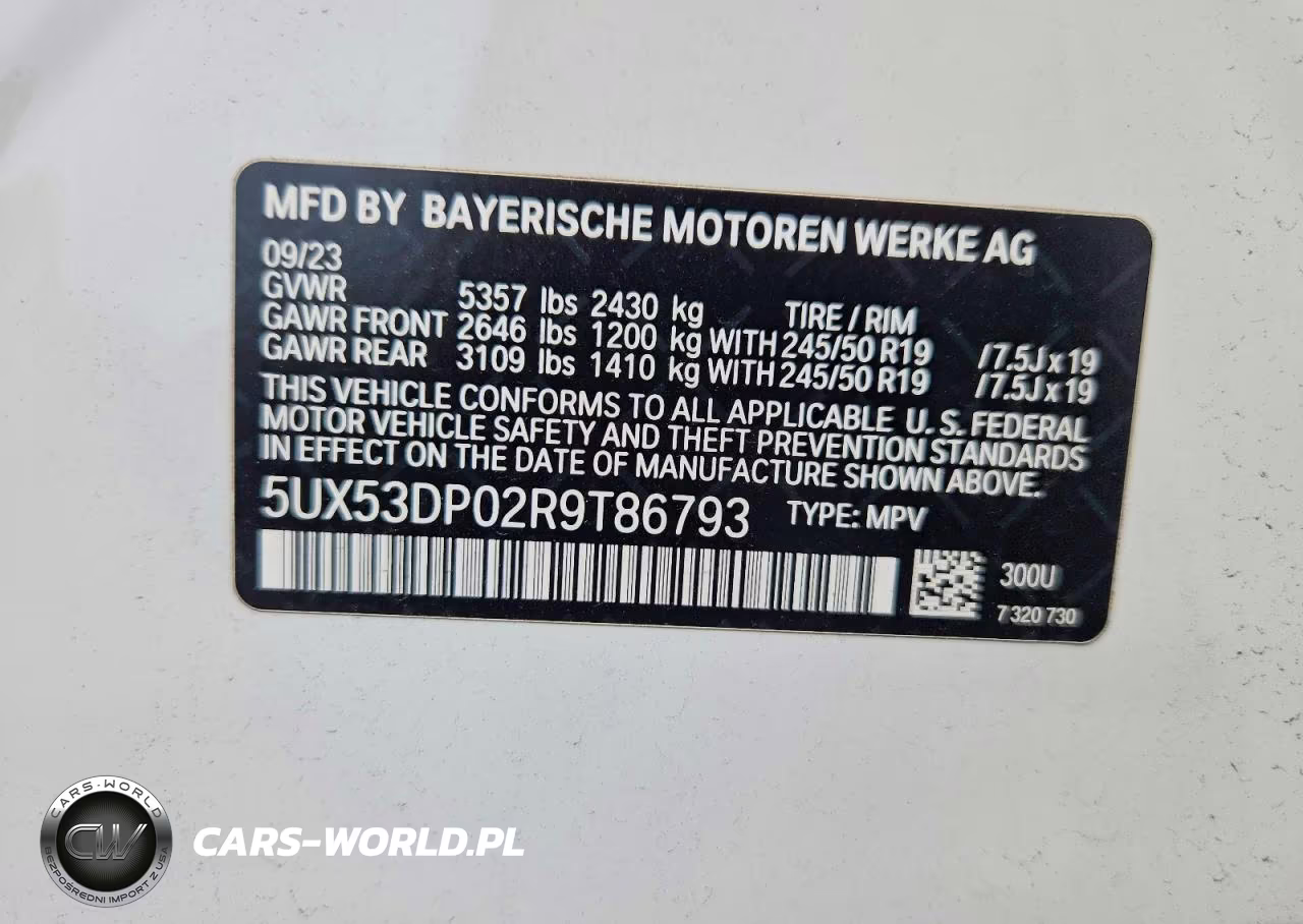 2024 BMW X3 xDrive30I VIN:5UX53DP02R9T86793 - 13