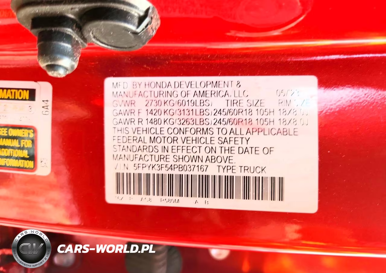 2023 Honda Ridgeline Rtl VIN:5FPYK3F54PB037167 - 12