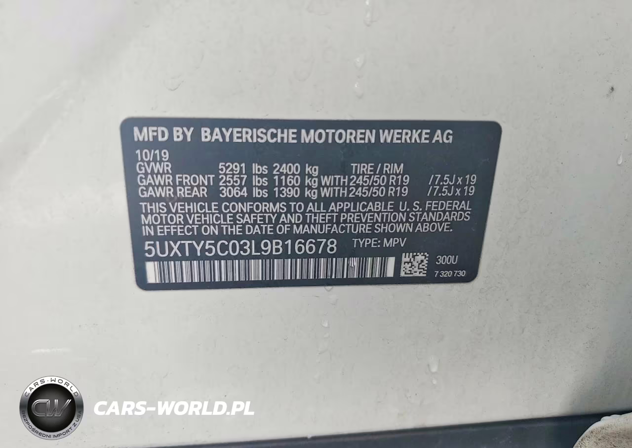 2020 BMW X3 xDrive30I VIN:5UXTY5C03L9B16678 - 13