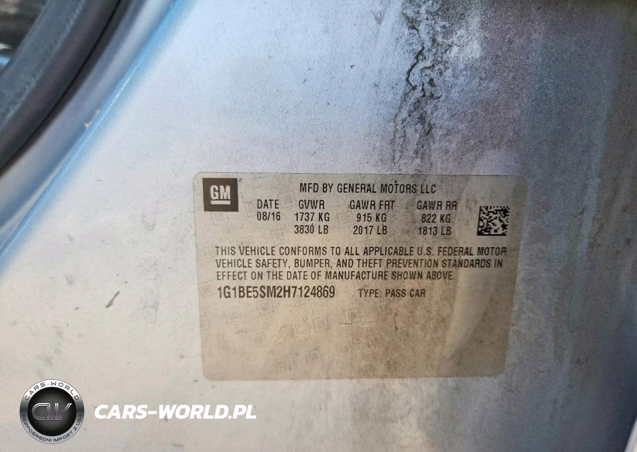 2017 Chevrolet Cruze Lt VIN:1G1BE5SM2H7124869 - 12