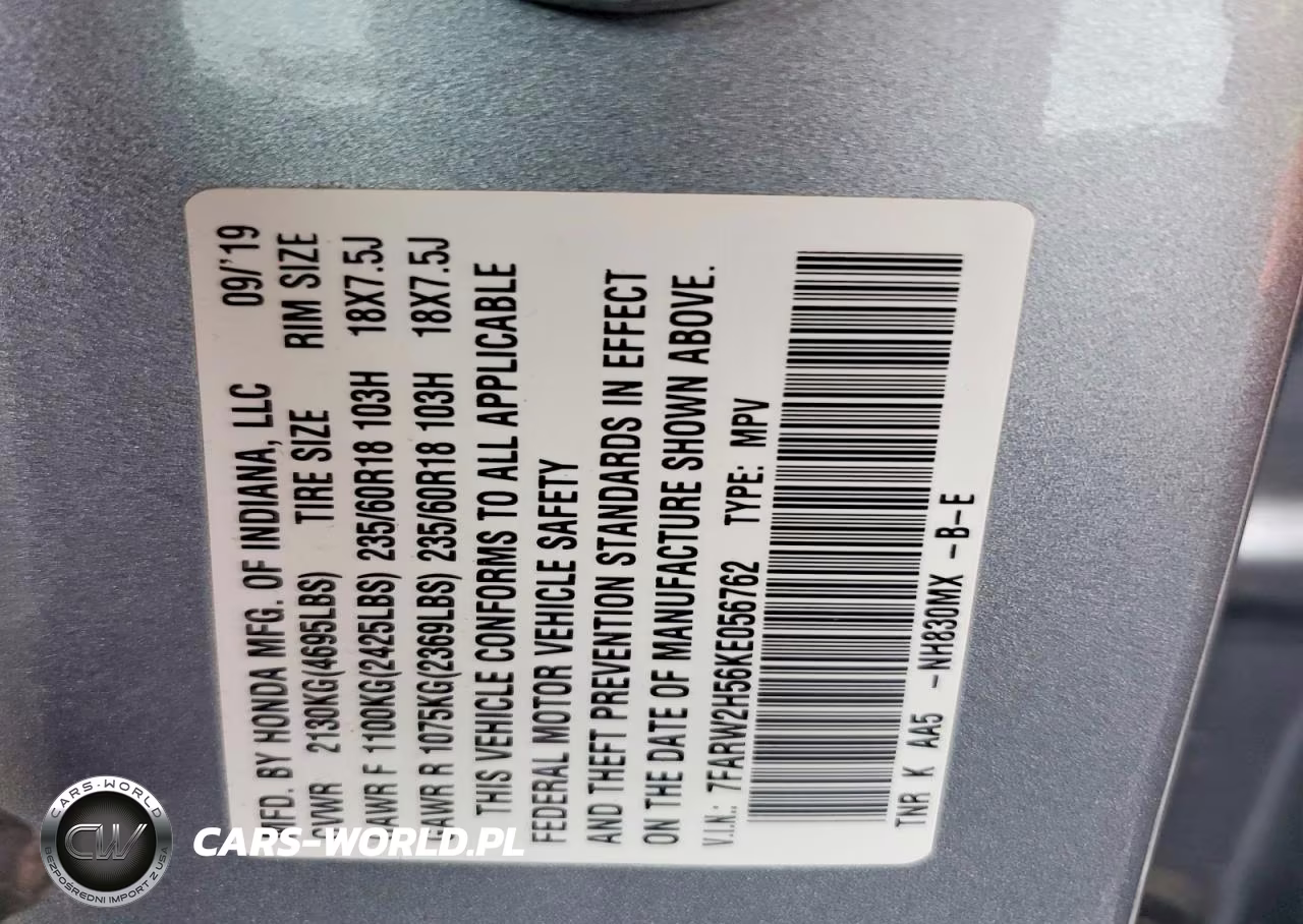 2019 Honda Cr-V Ex VIN:7FARW2H56KE056762 - 13