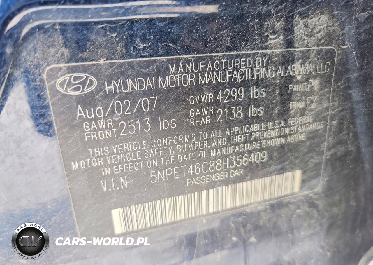 2008 Hyundai Sonata Gls VIN:5NPET46C88H356409 - 13