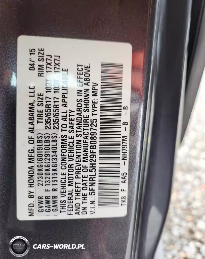 2015 Honda Odyssey Lx VIN:5FNRL5H29FB089725 - 13