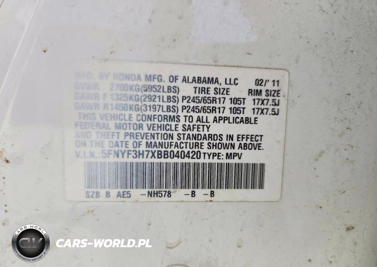 2011 Honda Pilot Exln VIN:5FNYF3H7XBB040420 - 12