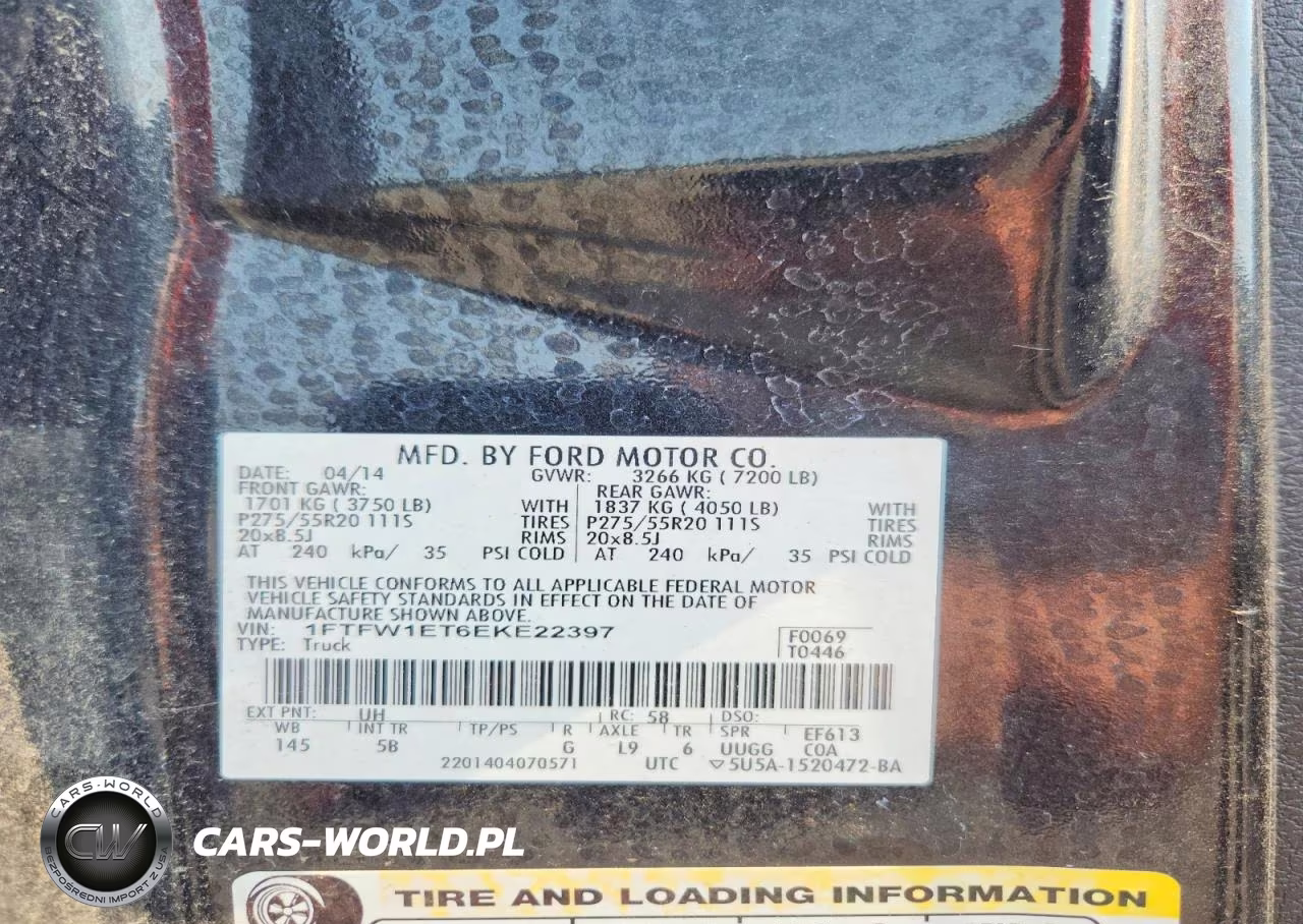 2014 Ford F150 VIN:1FTFW1ET6EKE22397 - 12