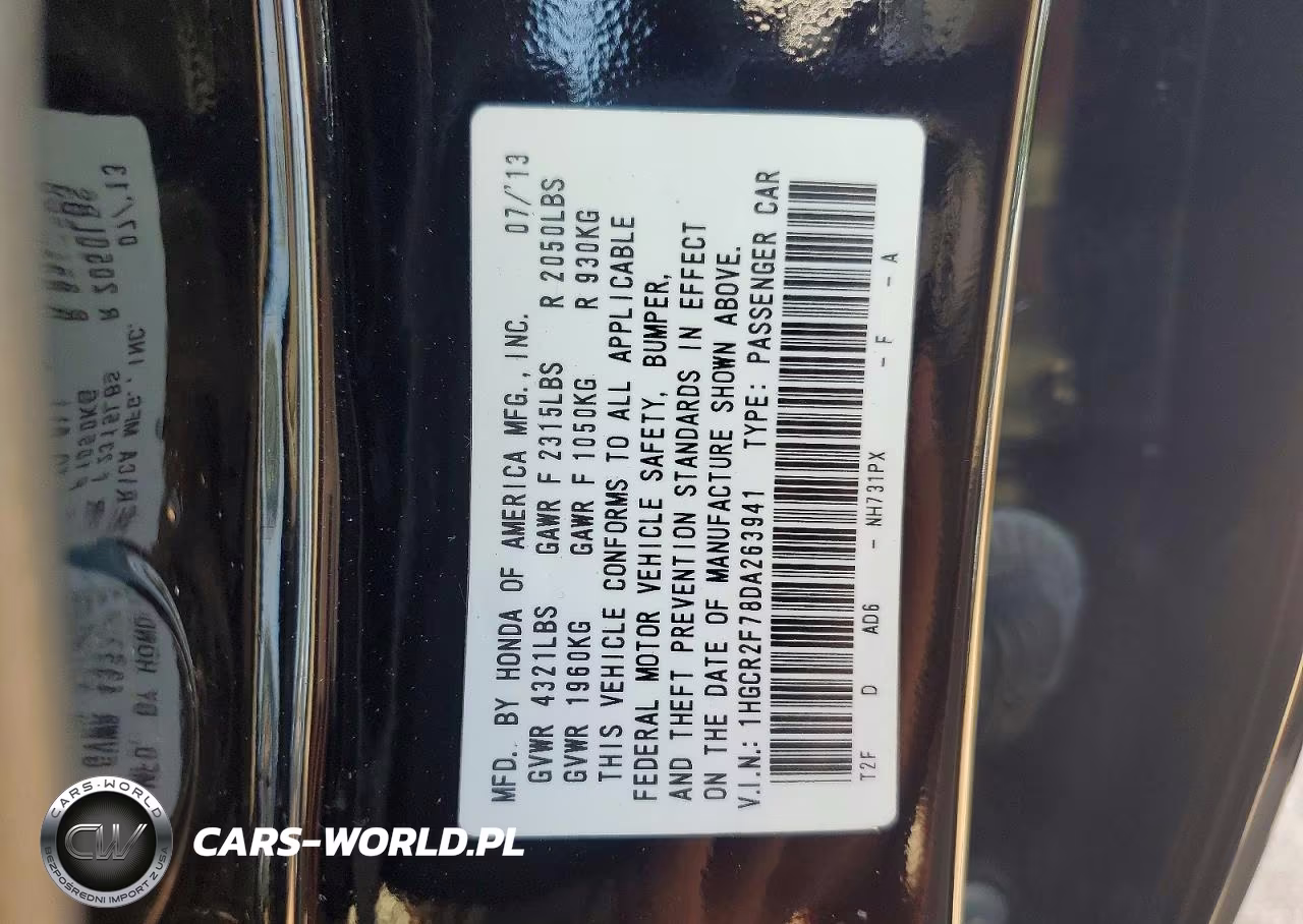 2013 Honda Accord Ex VIN:1HGCR2F78DA263941 - 12