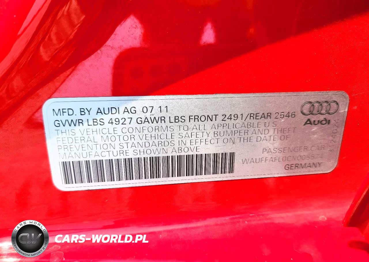 2012 Audi A4 Premium Plus VIN:WAUFFAFL0CN005574 - 12