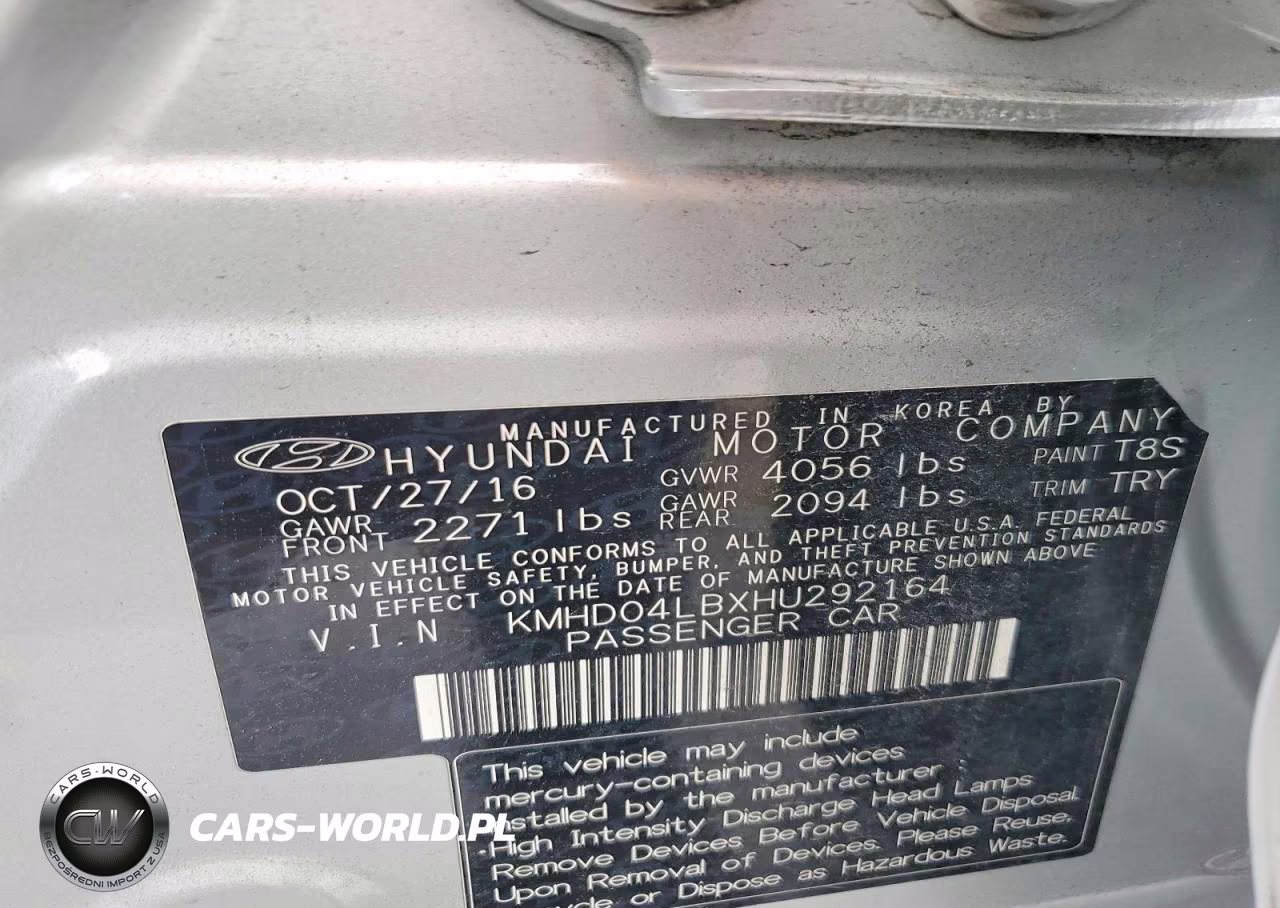 2017 Hyundai Elantra Sport VIN:KMHD04LBXHU292164 - 13