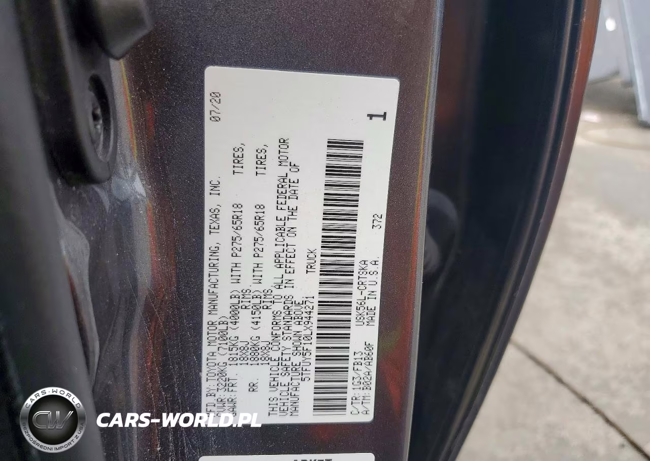 2020 Toyota Tundra Sr5 VIN:5TFUY5F10LX944271 - 12
