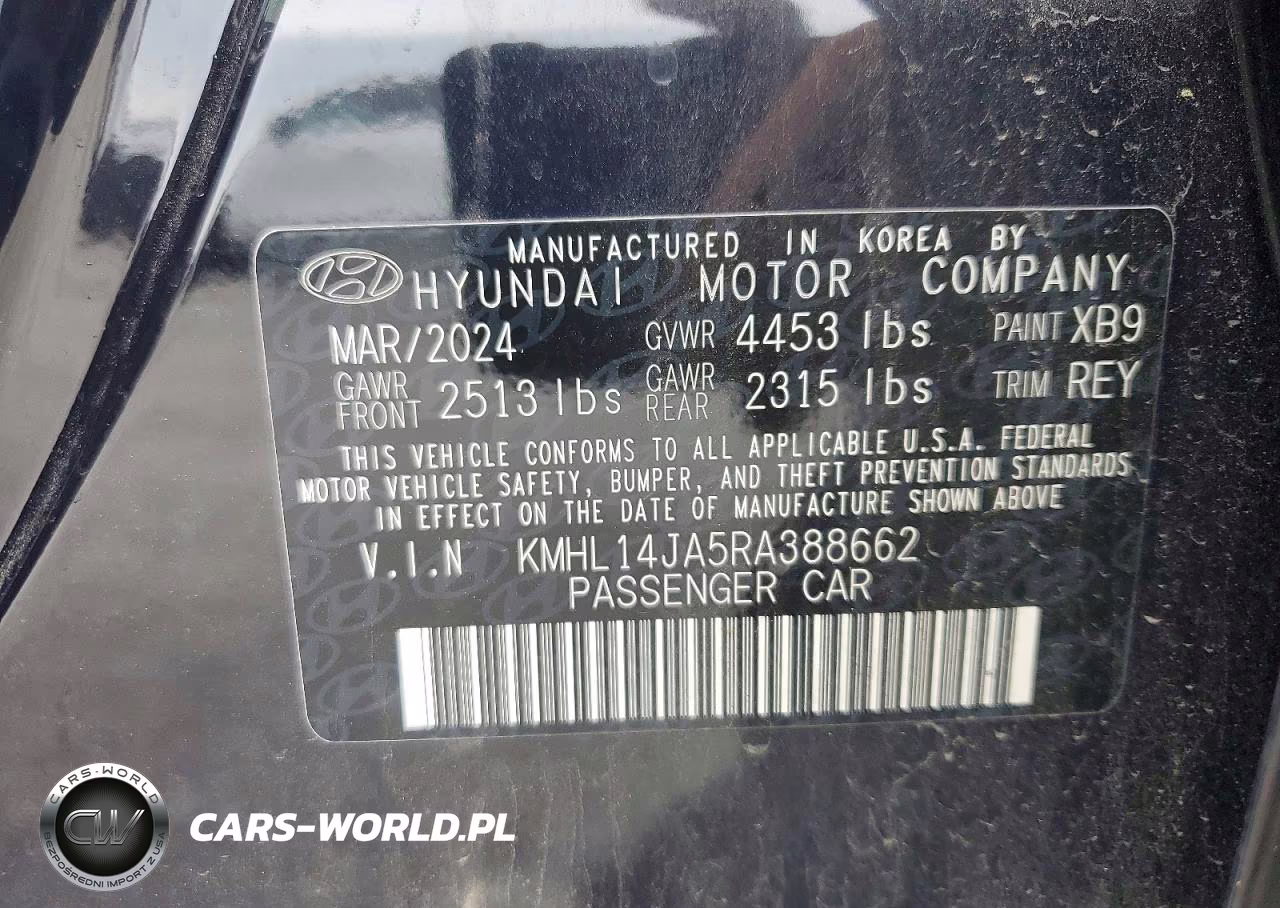 2024 Hyundai Sonata Sel VIN:KMHL14JA5RA388662 - 12