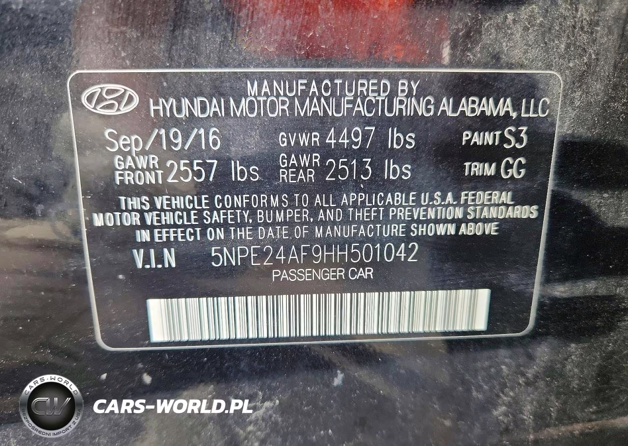 2017 Hyundai Sonata Se VIN:5NPE24AF9HH501042 - 12
