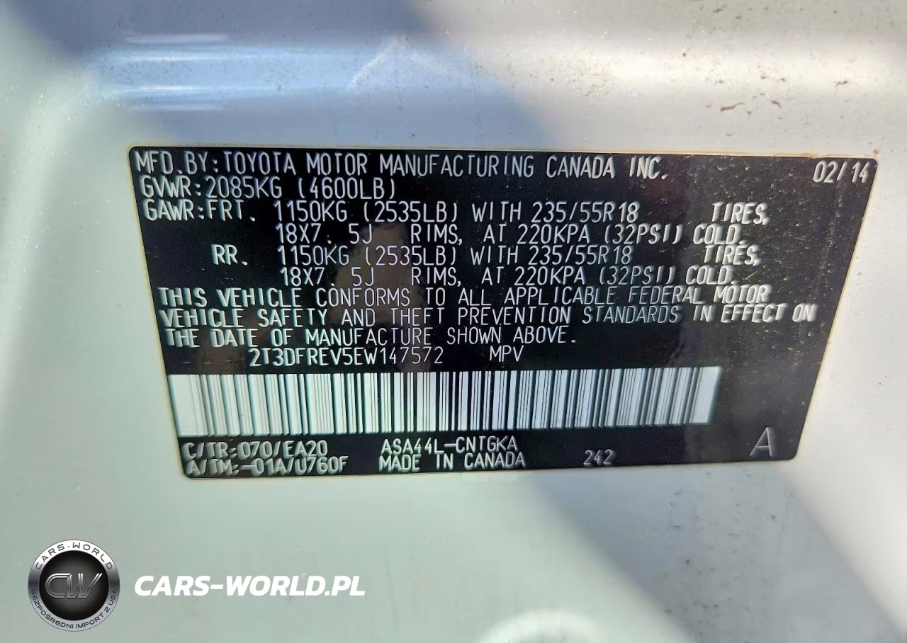 2014 Toyota Rav4 Limited VIN:2T3DFREV5EW147572 - 13