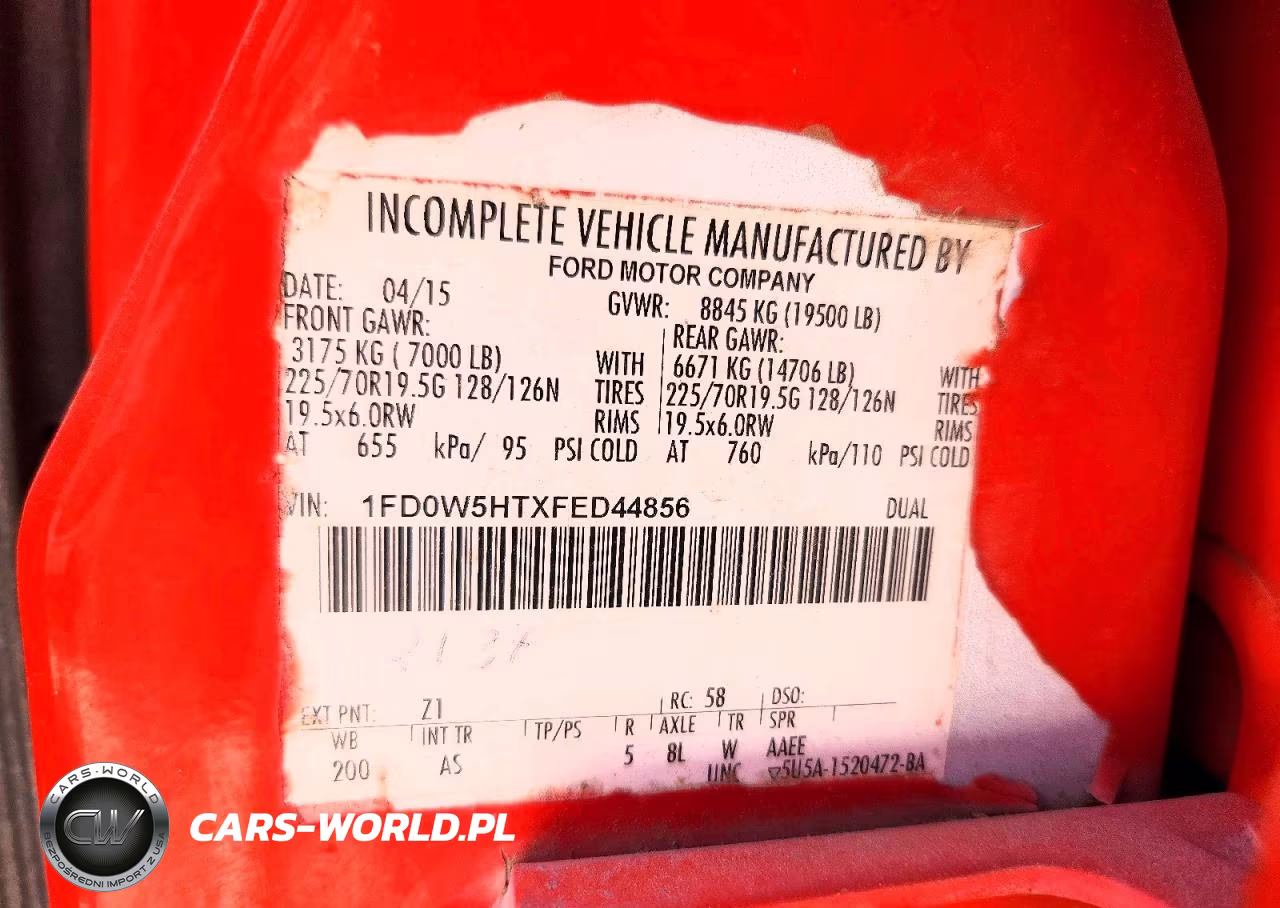 2015 Ford F550 Super Duty VIN:1FD0W5HTXFED44856 - 12