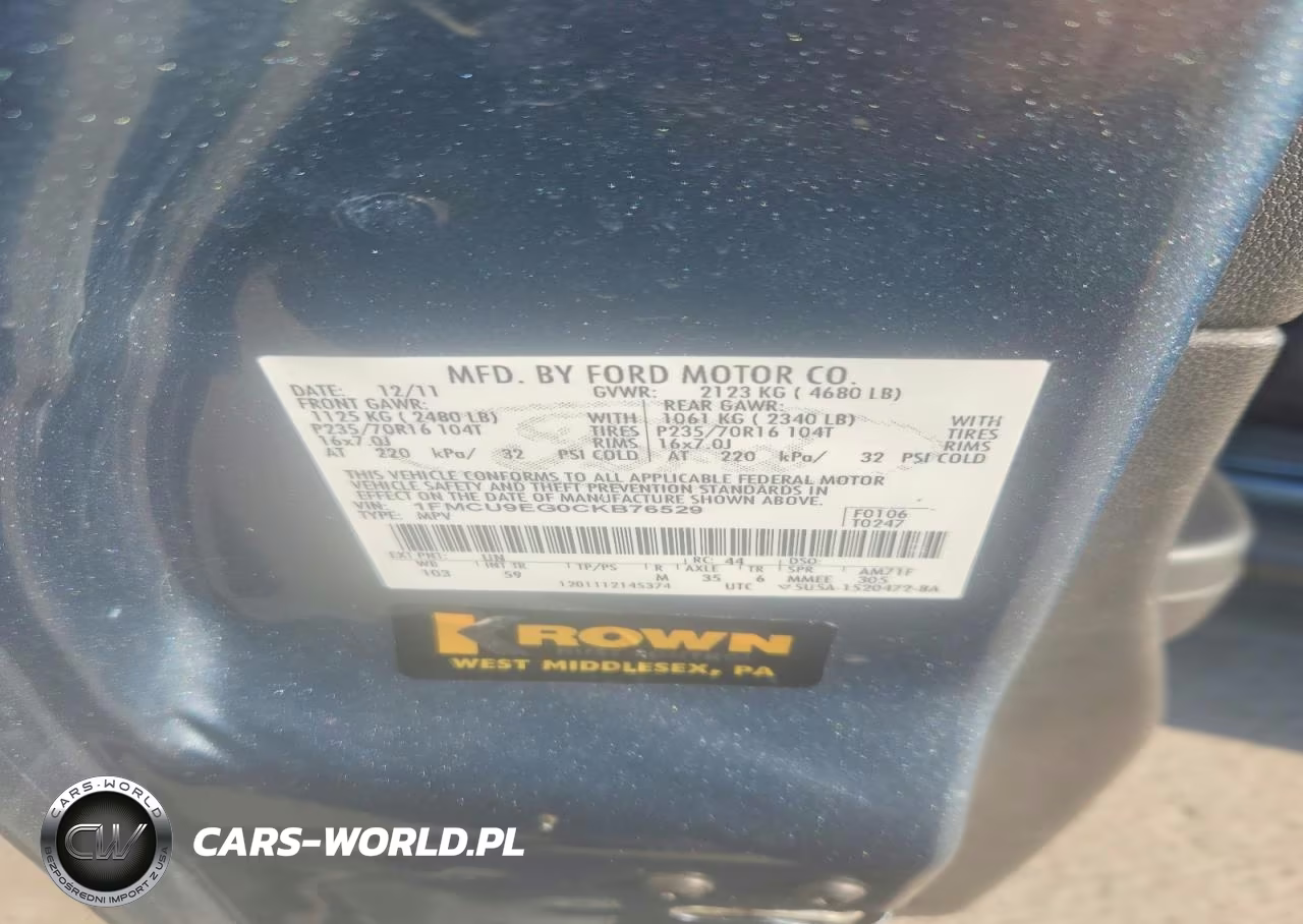 2012 Ford Escape Limited VIN:1FMCU9EG0CKB76529 - 13