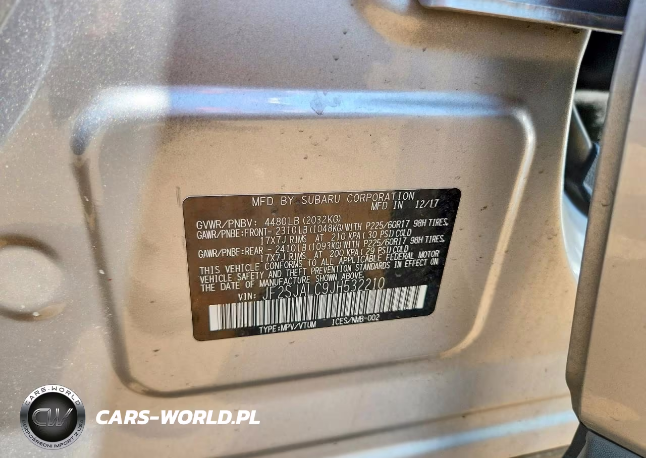 2018 Subaru Forester 2.5I Limited VIN:JF2SJALC9JH532210 - 12