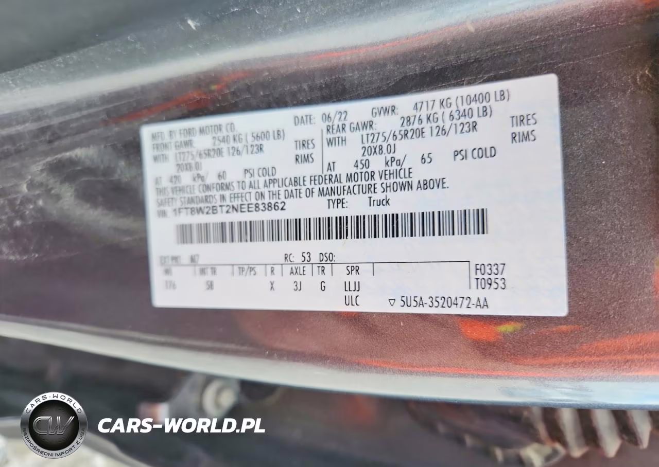 2022 Ford F250 Super Duty VIN:1FT8W2BT2NEE83862 - 12