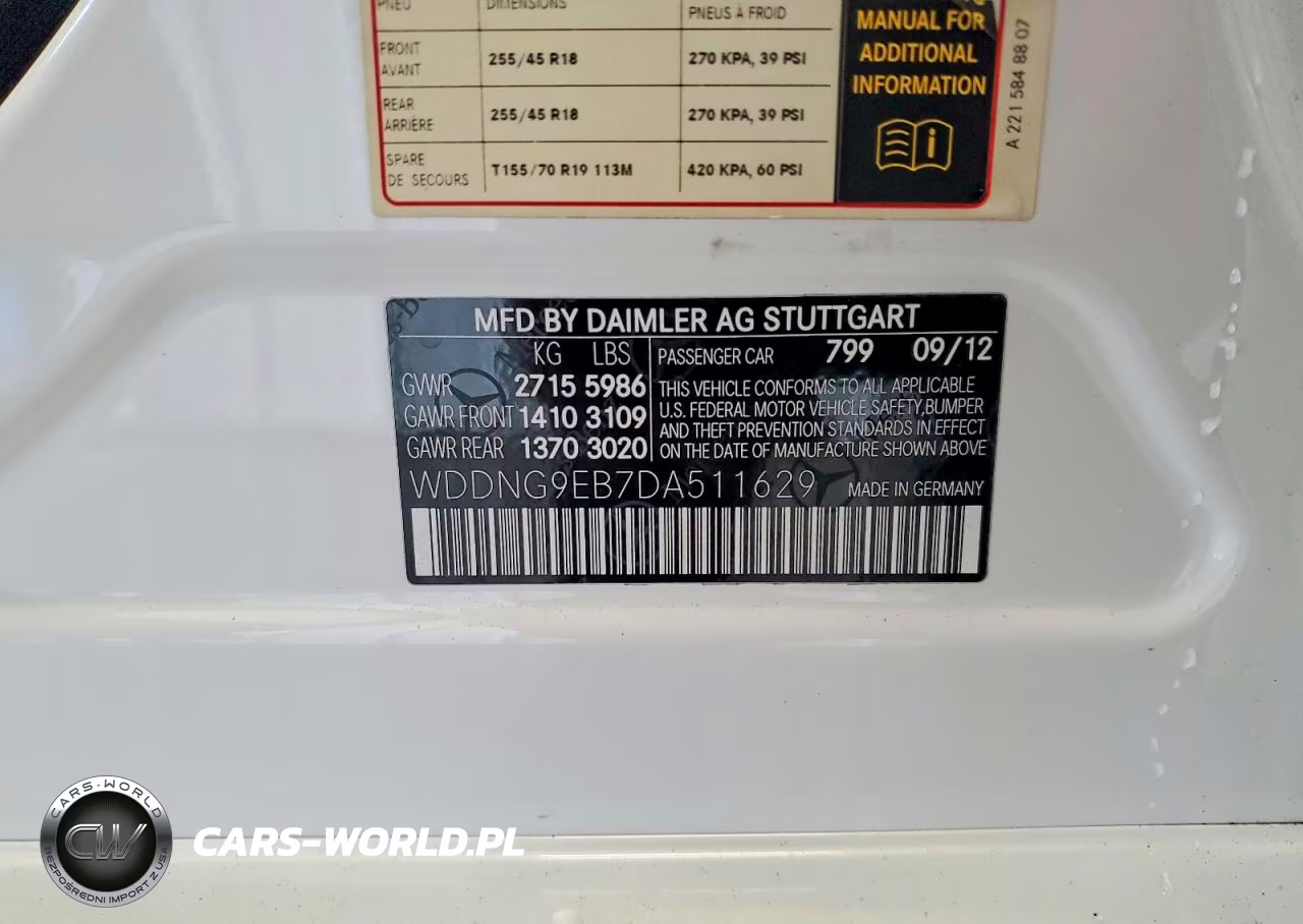 2013 Mercedes-Benz S 550 4Matic VIN:WDDNG9EB7DA511629 - 12