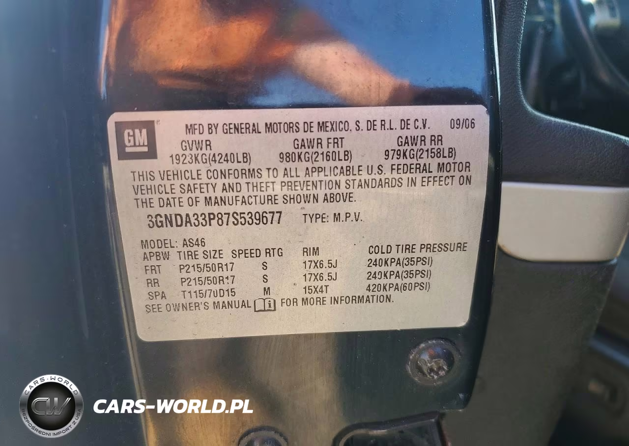 2007 Chevrolet Hhr Lt VIN:3GNDA33P87S539677 - 12