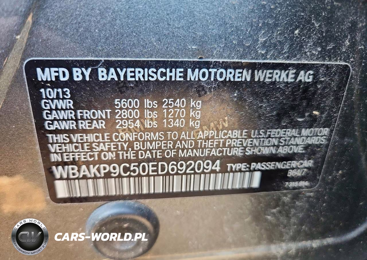 2014 BMW 550 Xi VIN:WBAKP9C50ED692094 - 13