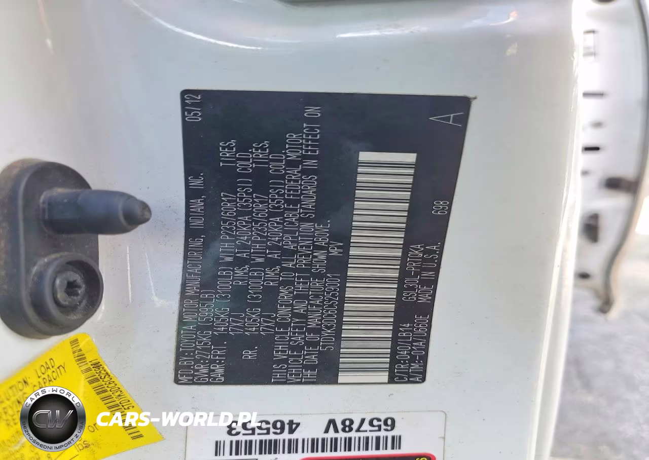 2012 Toyota Sienna Xle 8-Passenger VIN:5TDYK3DC6CS259001 - 13