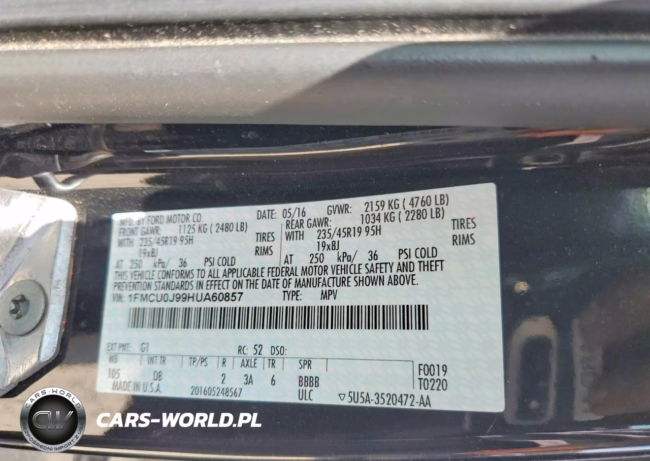 2017 Ford Escape Titanium VIN:1FMCU0J99HUA60857 - 13