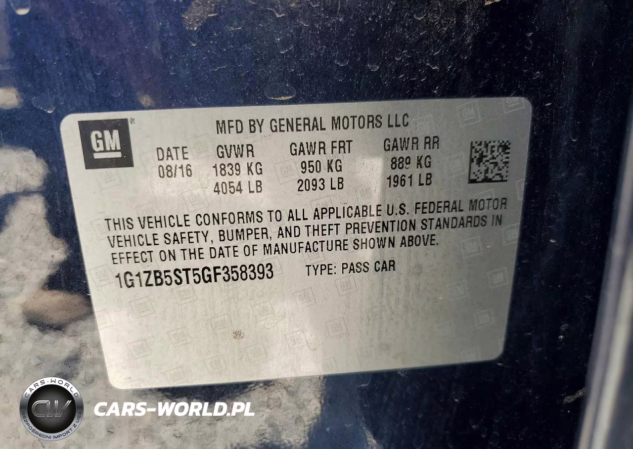 2016 Chevrolet Malibu Ls VIN:1G1ZB5ST5GF358393 - 12