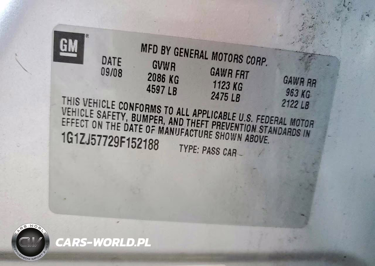 2009 Chevrolet Malibu 2Lt VIN:1G1ZJ57729F152188 - 12