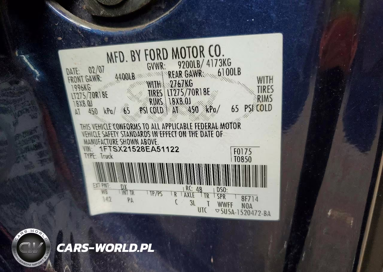 2008 Ford F250 Super Duty VIN:1FTSX21528EA51122 - 12