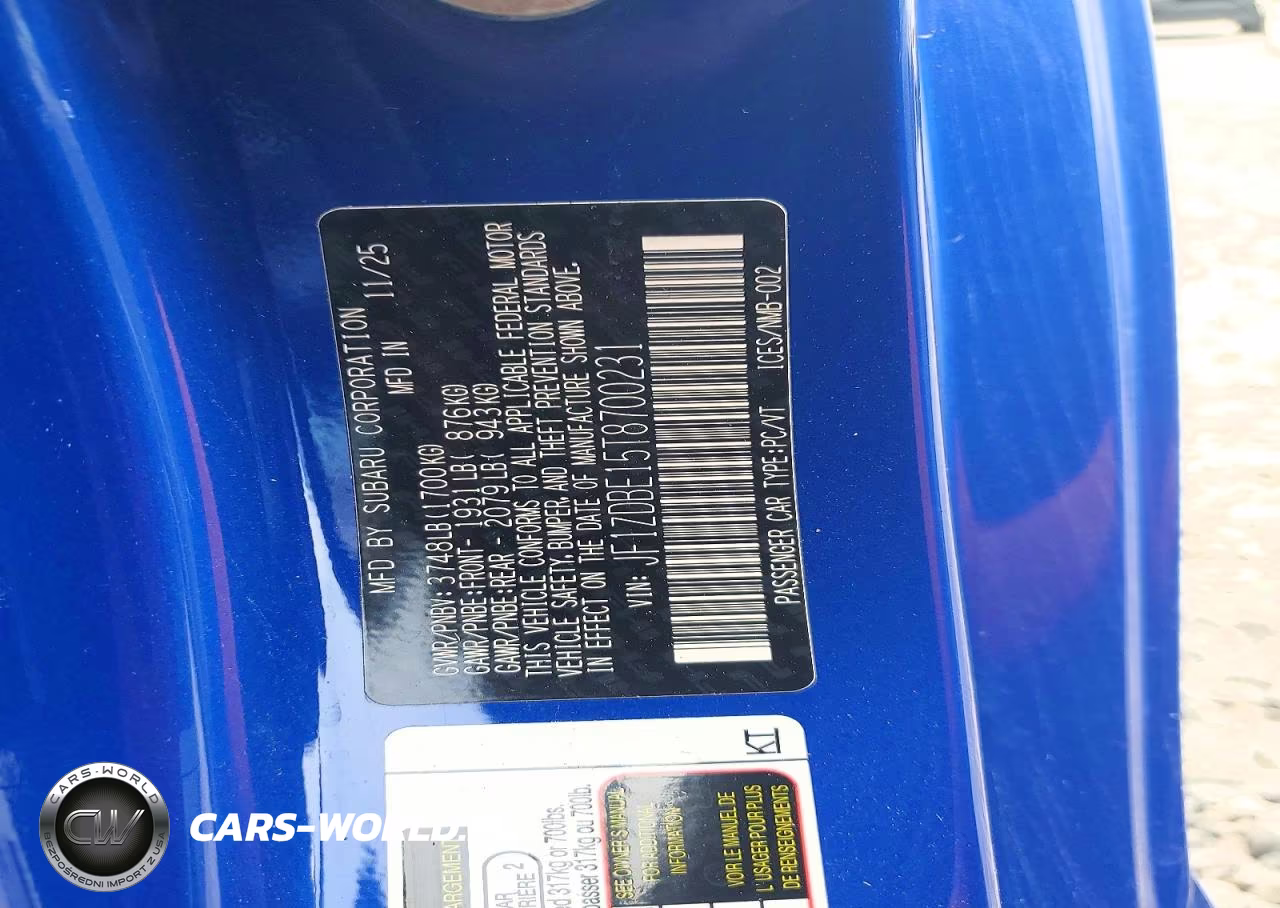 2026 Subaru Brz Limited VIN:JF1ZDBE15T8700231 - 12