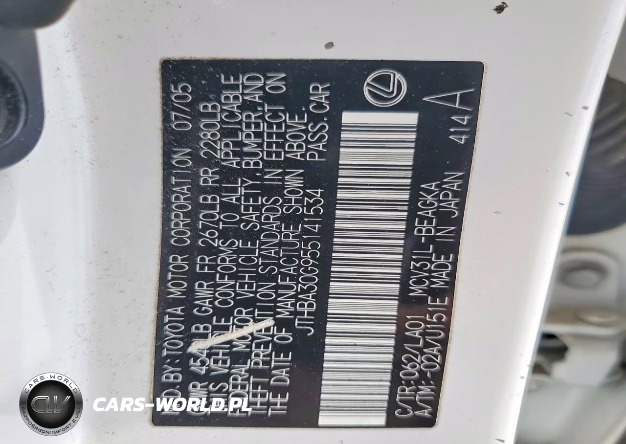 2005 Lexus Es 330 VIN:JTHBA30G955141534 - 12