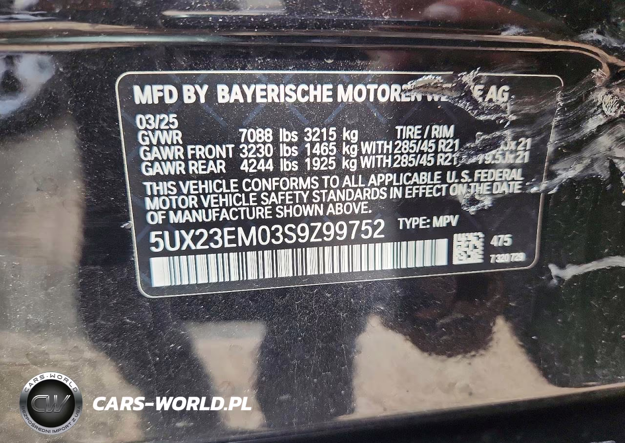 2025 BMW X7 xDrive40I VIN:5UX23EM03S9Z99752 - 13