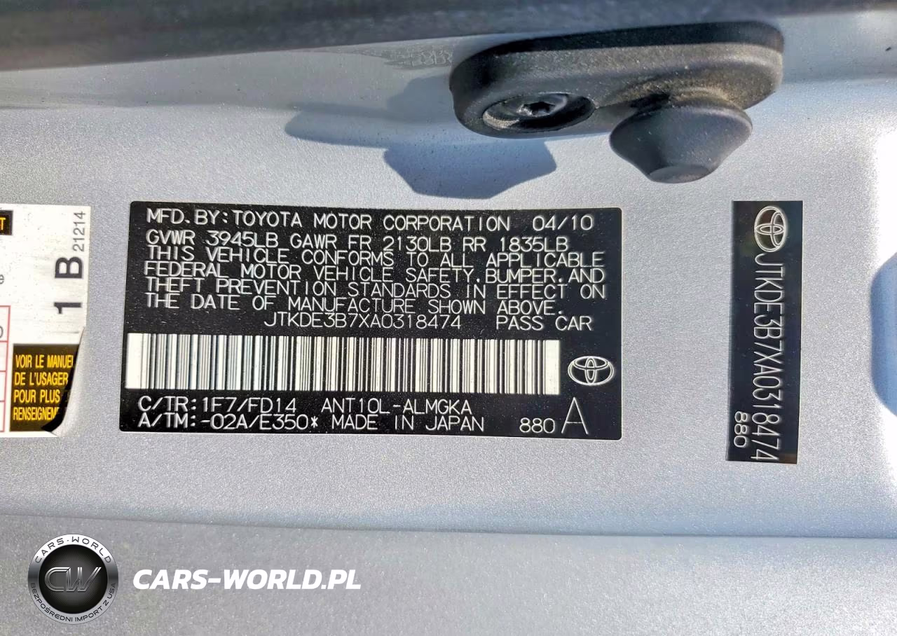 2010 Scion Tc Base VIN:JTKDE3B7XA0318474 - 12